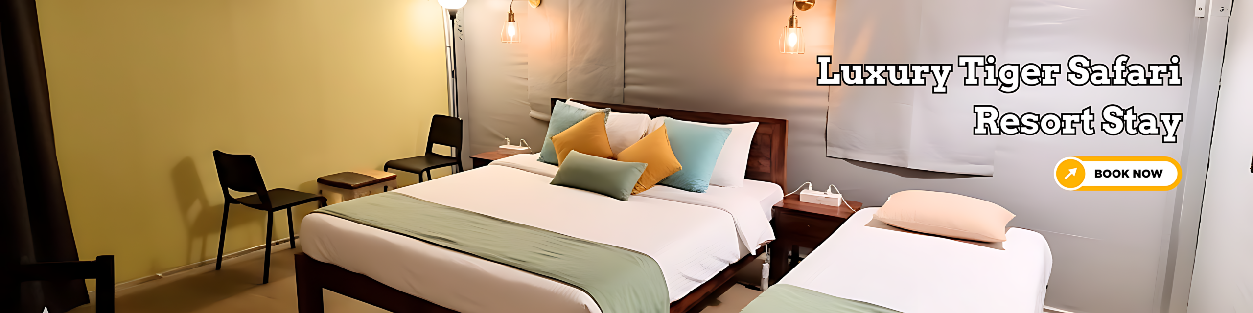 Luxury room at Tiger Safari Resort near Tipeshwar wildlife sanctuary Maharashtra