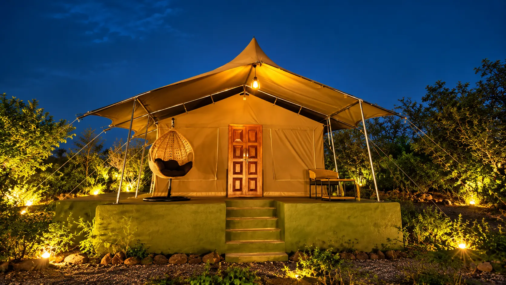 Tent cottage at Avani Tiger Resorts, one of the jungle lodges and resorts near Tipeshwar